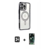 MARSİLYAN™- iPhone 16 Pro Max Kılıf Zirve Doku Prime - Siyah 360 Mat Full Body Arka Koruyucu + Siyah PVD Metal Kamera Lens