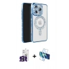 MARSİLYAN™- iPhone 16 Pro Max Kılıf Zirve Doku Prime - Siyah 3D Antistatik Cam Ekran Koruyucu + Bilvis Titan Kamera Lens - SH
