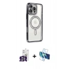 MARSİLYAN™- iPhone 16 Pro Max Kılıf Zirve Doku Prime - Siyah 3D Antistatik Cam Ekran Koruyucu + Bilvis Titan Kamera Lens - GS