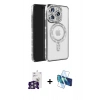MARSİLYAN™- iPhone 16 Pro Max Kılıf Zirve Doku Prime - Siyah 3D Antistatik Cam Ekran Koruyucu + Bilvis Titan Kamera Lens - GS