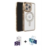 MARSİLYAN™- iPhone 16 Pro Max Kılıf Zirve Doku Prime - Siyah 3D Antistatik Cam Ekran Koruyucu + Bilvis Titan Kamera Lens - SH