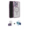 MARSİLYAN™- iPhone 16 Pro Max Kılıf Zirve Doku Prime - Siyah 3D Antistatik Cam Ekran Koruyucu + Bilvis Titan Kamera Lens - GS