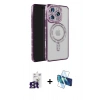MARSİLYAN™- iPhone 16 Pro Max Kılıf Zirve Doku Prime - Siyah 3D Antistatik Cam Ekran Koruyucu + Bilvis Titan Kamera Lens - TMGI