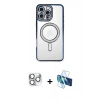 MARSİLYAN™- iPhone 16 Pro Max Kılıf Zirve Doku Prime - Siyah 3D Antistatik Cam Ekran Koruyucu + Pers Alüminyum Kamera Lens - GS