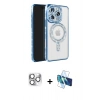 MARSİLYAN™- iPhone 16 Pro Max Kılıf Zirve Doku Prime - Siyah 3D Antistatik Cam Ekran Koruyucu + Pers Alüminyum Kamera Lens - GS