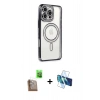 MARSİLYAN™- iPhone 16 Pro Max Kılıf Zirve Doku Prime - Siyah 3D Antistatik Cam Ekran Koruyucu + Raze Metal Kamera Lens - CLTM