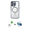 MARSİLYAN™- iPhone 16 Pro Max Kılıf Zirve Doku Prime - Siyah 3D Antistatik Cam Ekran Koruyucu + Raze Metal Kamera Lens - BZ