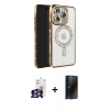 MARSİLYAN™- iPhone 16 Pro Max Kılıf Zirve Doku Prime - Siyah 3D Antistatik Hayalet Cam Ekran Koruyucu + Bilvis Titan Kamera Lens - GS