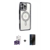 MARSİLYAN™- iPhone 16 Pro Max Kılıf Zirve Doku Prime - Siyah 3D Antistatik Hayalet Cam Ekran Koruyucu + Bilvis Titan Kamera Lens - SH