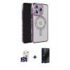 MARSİLYAN™- iPhone 16 Pro Max Kılıf Zirve Doku Prime - Siyah 3D Antistatik Hayalet Cam Ekran Koruyucu + Bilvis Titan Kamera Lens - TMGI