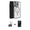 MARSİLYAN™- iPhone 16 Pro Max Kılıf Zirve Doku Prime - Siyah 3D Antistatik Hayalet Cam Ekran Koruyucu + Bilvis Titan Kamera Lens - GS