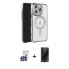 MARSİLYAN™- iPhone 16 Pro Max Kılıf Zirve Doku Prime - Siyah 3D Antistatik Hayalet Cam Ekran Koruyucu + Bilvis Titan Kamera Lens - TMGI