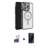 MARSİLYAN™- iPhone 16 Pro Max Kılıf Zirve Doku Prime - Siyah 3D Antistatik Hayalet Cam Ekran Koruyucu + Bilvis Titan Kamera Lens - TMGI