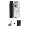 MARSİLYAN™- iPhone 16 Pro Max Kılıf Zirve Doku Prime - Siyah 3D Antistatik Hayalet Cam Ekran Koruyucu + Bilvis Titan Kamera Lens - TMGI
