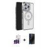 MARSİLYAN™- iPhone 16 Pro Max Kılıf Zirve Doku Prime - Siyah 3D Antistatik Hayalet Cam Ekran Koruyucu + Bilvis Titan Kamera Lens - SH