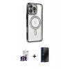 MARSİLYAN™- iPhone 16 Pro Max Kılıf Zirve Doku Prime - Siyah 3D Antistatik Hayalet Cam Ekran Koruyucu + Bilvis Titan Kamera Lens - TMGI