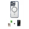 MARSİLYAN™- iPhone 16 Pro Max Kılıf Zirve Doku Prime - Siyah 3D Antistatik Hayalet Cam Ekran Koruyucu + Raze Metal Kamera Lens - NLGY