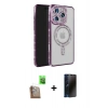 MARSİLYAN™- iPhone 16 Pro Max Kılıf Zirve Doku Prime - Siyah 3D Antistatik Hayalet Cam Ekran Koruyucu + Raze Metal Kamera Lens - CLTM