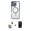 MARSİLYAN™- iPhone 16 Pro Max Kılıf Zirve Doku Prime - Siyah 3D Antistatik Hayalet Cam Ekran Koruyucu + Raze Metal Kamera Lens - CLTM