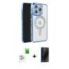 MARSİLYAN™- iPhone 16 Pro Max Kılıf Zirve Doku Prime - Siyah 3D Antistatik Hayalet Cam Ekran Koruyucu + Raze Metal Kamera Lens - BZ
