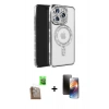 MARSİLYAN™- iPhone 16 Pro Max Kılıf Zirve Doku Prime - Siyah 3D Antistatik Mat Seramik Nano Ekran Koruyucu + Raze Metal Kamera Lens - CLTM