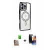 MARSİLYAN™- iPhone 16 Pro Max Kılıf Zirve Doku Prime - Siyah 3D Antistatik Mat Seramik Nano Ekran Koruyucu + Raze Metal Kamera Lens - CLTM