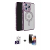 MARSİLYAN™- iPhone 16 Pro Max Kılıf Zirve Doku Prime - Siyah 3D Antistatik Mat Seramik Nano Ekran Koruyucu + Titanyum Gri Bilvis Titan Kamera Lens