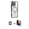 MARSİLYAN™- iPhone 16 Pro Max Kılıf Zirve Doku Prime - Siyah 3D Antistatik Mat Seramik Nano Ekran Koruyucu + PVD Metal Kamera Lens - GS