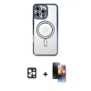 MARSİLYAN™- iPhone 16 Pro Max Kılıf Zirve Doku Prime - Siyah 3D Antistatik Mat Seramik Nano Ekran Koruyucu + PVD Metal Kamera Lens - GD