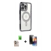 MARSİLYAN™- iPhone 16 Pro Max Kılıf Zirve Doku Prime - Siyah 3D Antistatik Mat Seramik Nano Ekran Koruyucu + Raze Metal Kamera Lens - NLGY