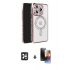 MARSİLYAN™- iPhone 16 Pro Max Kılıf Zirve Doku Prime - Siyah 3D Antistatik Mat Seramik Nano Ekran Koruyucu + PVD Metal Kamera Lens - SH