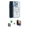 MARSİLYAN™- iPhone 16 Pro Max Kılıf Zirve Doku Prime - Siyah 3D Antistatik Mat Seramik Nano Ekran Koruyucu + Raze Metal Kamera Lens - SH