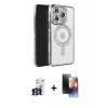 MARSİLYAN™- iPhone 16 Pro Max Kılıf Zirve Doku Prime - Siyah 3D Antistatik Mat Seramik Nano Ekran Koruyucu + Titanyum Gri Bilvis Titan Kamera Lens