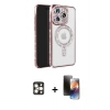 MARSİLYAN™- iPhone 16 Pro Max Kılıf Zirve Doku Prime - Siyah 3D Antistatik Mat Seramik Nano Ekran Koruyucu + PVD Metal Kamera Lens - GD