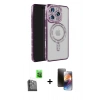 MARSİLYAN™- iPhone 16 Pro Max Kılıf Zirve Doku Prime - Siyah 3D Antistatik Mat Seramik Nano Ekran Koruyucu + Raze Metal Kamera Lens - SH