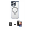 MARSİLYAN™- iPhone 16 Pro Max Kılıf Zirve Doku Prime - Siyah 3D Antistatik Mat Seramik Nano Ekran Koruyucu + PVD Metal Kamera Lens - SH