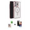 MARSİLYAN™- iPhone 16 Pro Max Kılıf Zirve Doku Prime - Siyah 3D Antistatik Mat Seramik Nano Ekran Koruyucu + Raze Metal Kamera Lens - NLGY