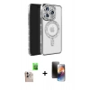 MARSİLYAN™- iPhone 16 Pro Max Kılıf Zirve Doku Prime - Siyah 3D Antistatik Mat Seramik Nano Ekran Koruyucu + Raze Metal Kamera Lens - NLGY