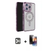 MARSİLYAN™- iPhone 16 Pro Max Kılıf Zirve Doku Prime - Siyah 3D Antistatik Mat Seramik Nano Ekran Koruyucu + PVD Metal Kamera Lens - GS