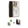 MARSİLYAN™- iPhone 16 Pro Max Kılıf Zirve Doku Prime - Siyah 3D Antistatik Mat Seramik Nano Ekran Koruyucu + Raze Metal Kamera Lens - CLTM