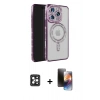 MARSİLYAN™- iPhone 16 Pro Max Kılıf Zirve Doku Prime - Siyah 3D Antistatik Mat Seramik Nano Ekran Koruyucu + PVD Metal Kamera Lens - SH