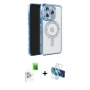 MARSİLYAN™- iPhone 16 Pro Max Kılıf Zirve Doku Prime - Siyah 3D Antistatik Seramik Nano Ekran Koruyucu + Beyaz Raze Metal Kamera Lens