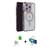 MARSİLYAN™- iPhone 16 Pro Max Kılıf Zirve Doku Prime - Siyah 3D Antistatik Seramik Nano Ekran Koruyucu + Beyaz Raze Metal Kamera Lens