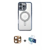 MARSİLYAN™- iPhone 16 Pro Max Kılıf Zirve Doku Prime - Siyah 3D Antistatik Seramik Nano Ekran Koruyucu + Pers Alüminyum Kamera Lens - CLTM