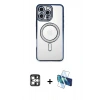 MARSİLYAN™- iPhone 16 Pro Max Kılıf Zirve Doku Prime - Siyah 3D Antistatik Seramik Nano Ekran Koruyucu + PVD Metal Kamera Lens - GS