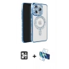 MARSİLYAN™- iPhone 16 Pro Max Kılıf Zirve Doku Prime - Siyah 3D Antistatik Seramik Nano Ekran Koruyucu + PVD Metal Kamera Lens - GS