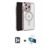 MARSİLYAN™- iPhone 16 Pro Max Kılıf Zirve Doku Prime - Siyah 3D Antistatik Seramik Nano Ekran Koruyucu + PVD Metal Kamera Lens - GS