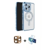 MARSİLYAN™- iPhone 16 Pro Max Kılıf Zirve Doku Prime - Siyah 3D Antistatik Seramik Nano Ekran Koruyucu + Pers Alüminyum Kamera Lens - CLTM