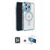 MARSİLYAN™- iPhone 16 Pro Max Kılıf Zirve Doku Prime - Siyah 3D Antistatik Seramik Nano Ekran Koruyucu + PVD Metal Kamera Lens - SH