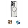 MARSİLYAN™- iPhone 16 Pro Max Kılıf Zirve Doku Prime - Siyah 3D Antistatik Seramik Nano Ekran Koruyucu + Pers Alüminyum Kamera Lens - CLTM